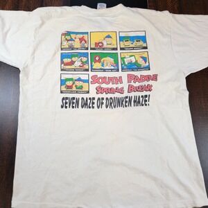 Vintage South Park Padre Island Spring Break Seven Daze Of Drunken Haze Shirt XL